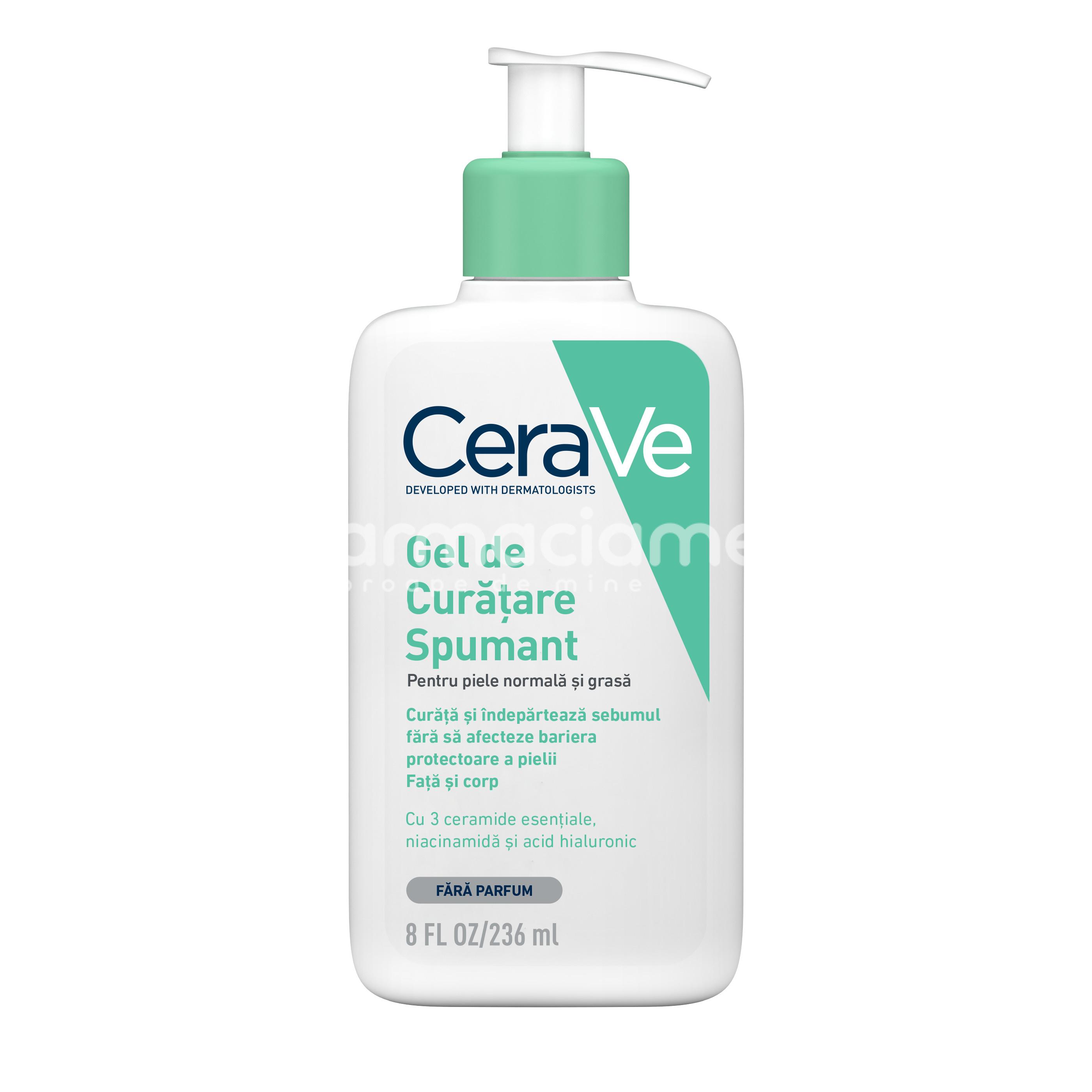 Îngrijire ten - CeraVe gel curatare spumant piele normala si grasa, 473 ml, farmaciamea.ro