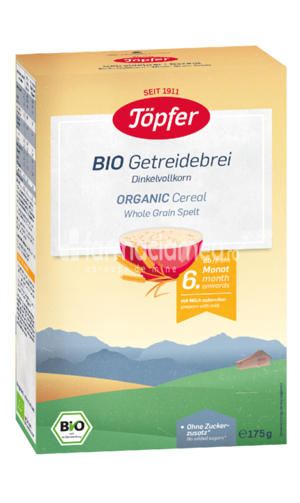 Cereale - Cereale Bio alac integral, de la 6 luni, 175 g, Topfer, farmaciamea.ro