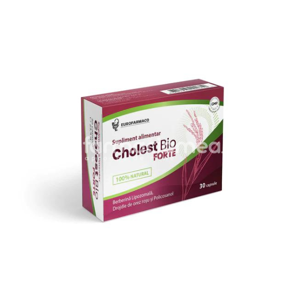 Afecțiuni cardio și colesterol - Cholest Bio Forte, 30 capsule Eurofarmaco, farmaciamea.ro