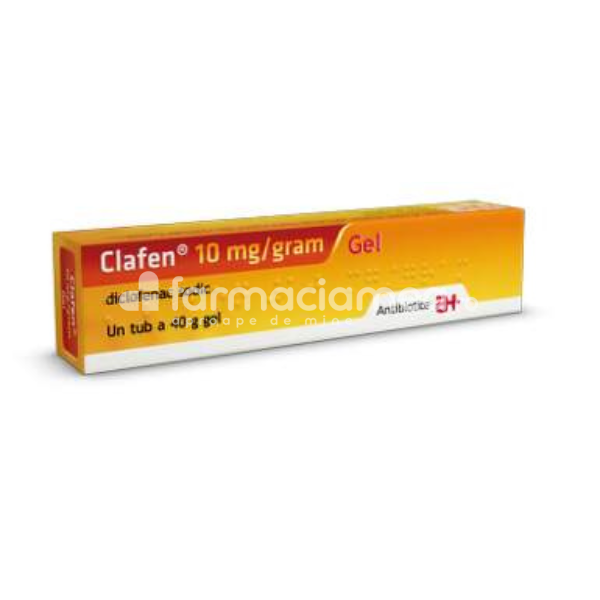 Durere OTC - Clafen 10mg/g gel, 40 grame, Antibiotice , farmaciamea.ro