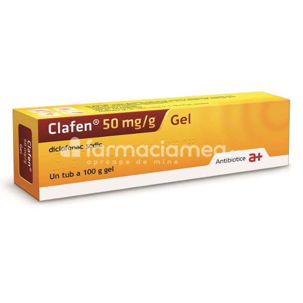 Durere OTC - Clafen 50 mg/g gel 100g, Antibiotice, farmaciamea.ro