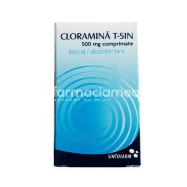 Dezinfectanți - Cloramina T 500mg, 50cp, Sintofarm, farmaciamea.ro