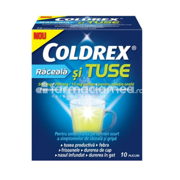Răceală și gripă OTC - Coldrex raceala si tuse, 10pl, Perrigo, farmaciamea.ro