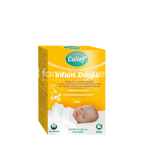 Suplimente alimentare copii - Picaturi cu enzima lactaza, Infant Drops, 7 ml, Colief, farmaciamea.ro