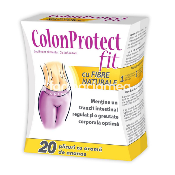 Laxative - Colon Protect Fit ajuta la reglarea tranzitului intestinal si mentinerea greutatii corporale, 20 plicuri, Zdrovit, farmaciamea.ro