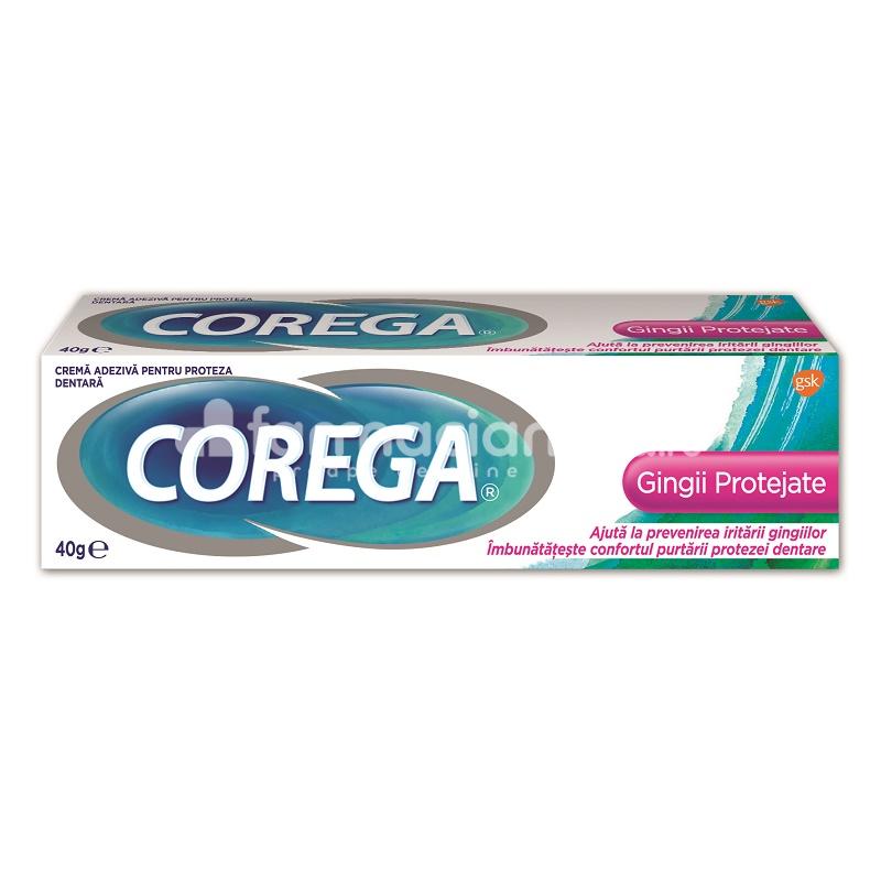 Adezivi și curățare proteze - Corega Gingii Protejate crema adeziva pentru proteza dentara, 40 g, Gsk, farmaciamea.ro
