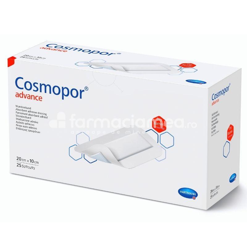 Plasturi, leucoplast și pansamente - COSMOPOR advance 20cm/10cm, 25buc, Hartmann, farmaciamea.ro