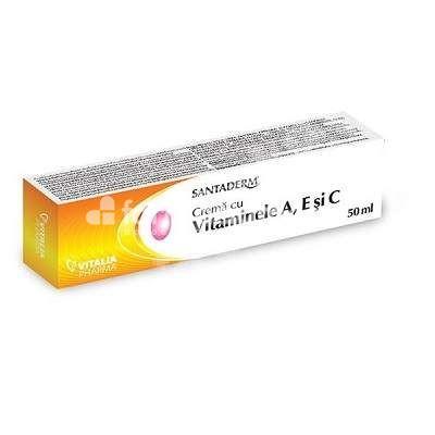 Afecțiuni ale pielii - Crema cu vitamina A+E+C x 50ml (Vitalia), farmaciamea.ro