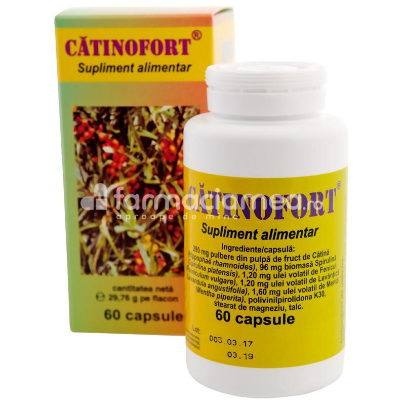 Minerale și vitamine - Catinofort combate stresul si oboseala, 60 capsule, Hofigal, farmaciamea.ro