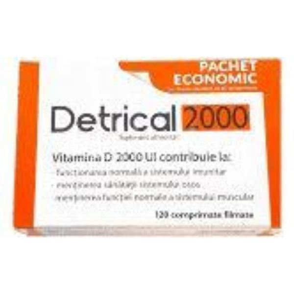 Minerale și vitamine - Detrical D3 2000 UI sustine imunitatea si sanatatea oaselor, 120 comprimate, Zdrovit, farmaciamea.ro