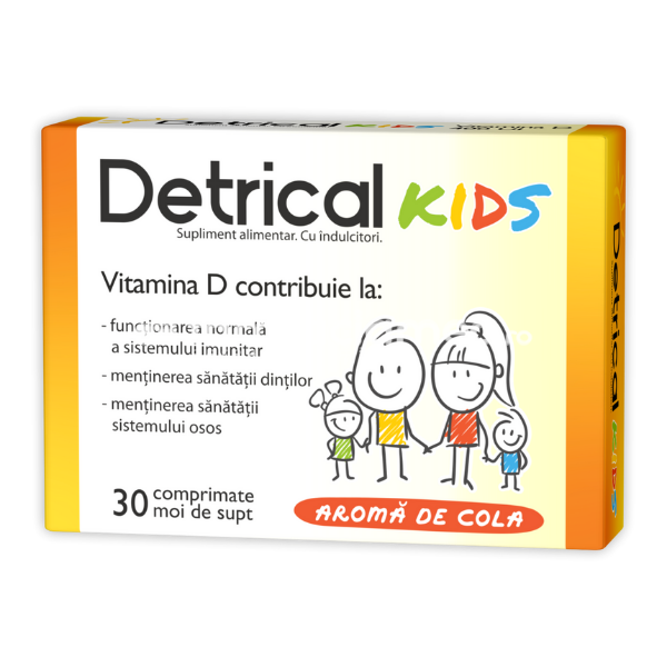 Vitamine și minerale copii - Detrical kids 400UI aroma cola, 30 capsule moi de supt, Zdrovit, farmaciamea.ro