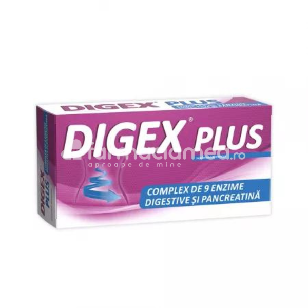 Enzime - Digex Plus, enzime digestive, 20 comprimate, Fiterman Pharma, farmaciamea.ro