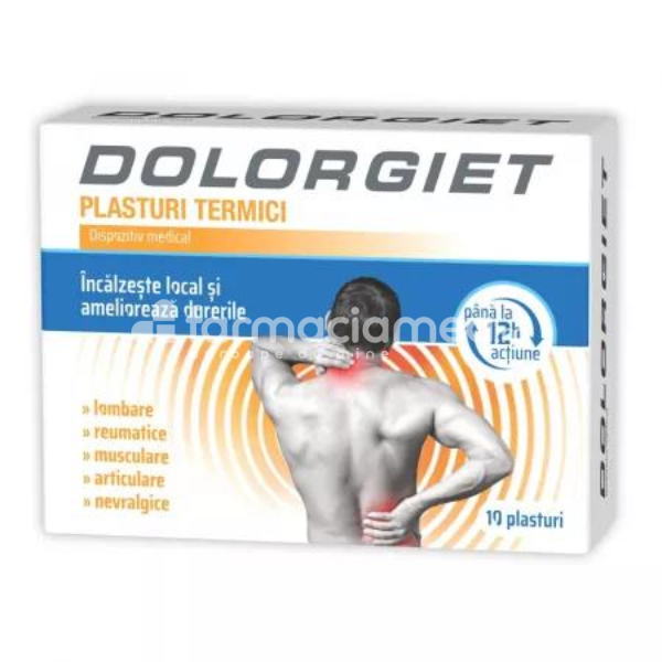 Dureri articulare - Dolorgiet plasturi termici, calmeaza durerile musculare si articulare, 10 plasturi, Zdrovit, farmaciamea.ro