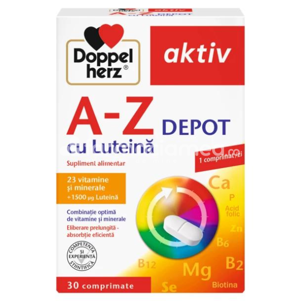 Minerale și vitamine - A-Z Retard cu Luteina, 30+10 comprimate Cadou Doppelherz, farmaciamea.ro