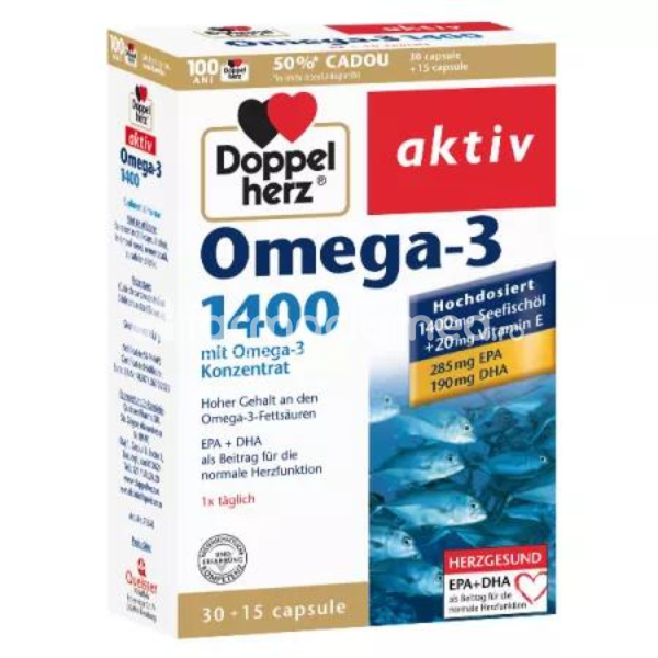 Minerale și vitamine - Omega 3 1400 mg, 30 + 15 capsule, Doppelherz, farmaciamea.ro