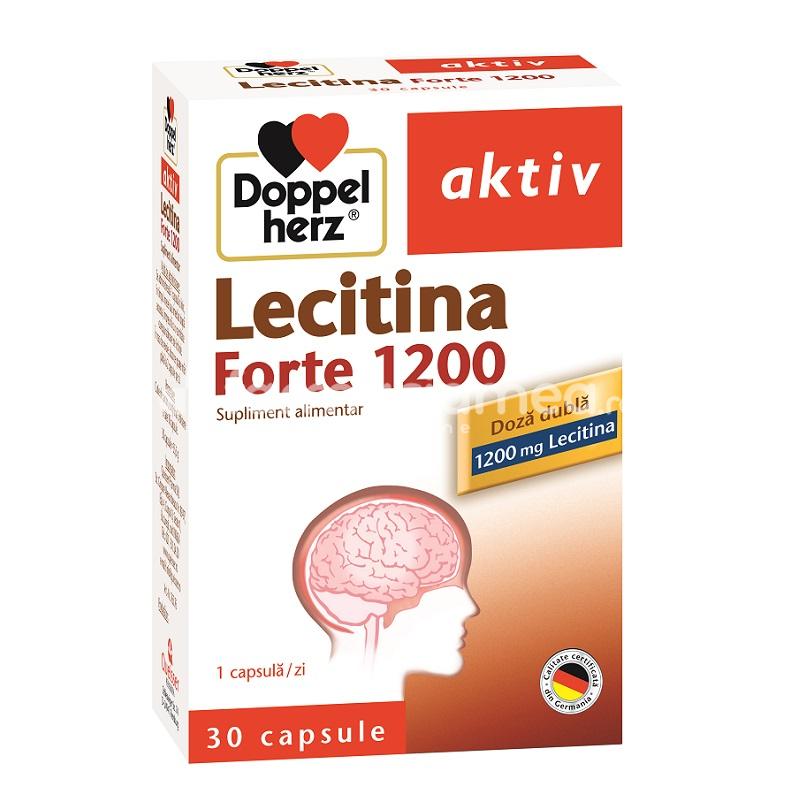Memorie și concentrare - Lecitina Forte 1200mg, sustine capacitatea de concentrare si memorare, 30 capsule, Doppelherz, farmaciamea.ro