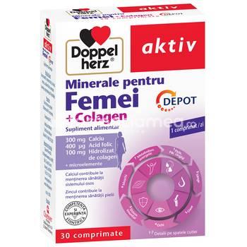 Minerale și vitamine - DOPPELHERZ Minerale pentru femei + Colagen depot x 30cpr, farmaciamea.ro