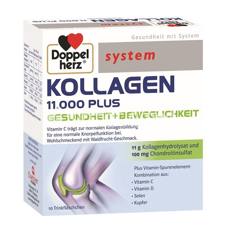Suplimente articulații - Kollagen 11.000 plus, 10 flacoane unidoza, Doppelherz, farmaciamea.ro