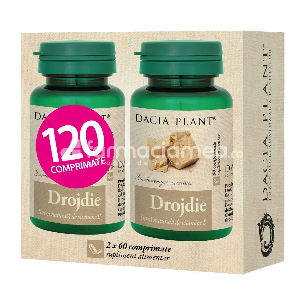 Suplimente naturiste - Drojdie Pachet, 60 comprimate + 60 comprimate, Dacia Plant, farmaciamea.ro