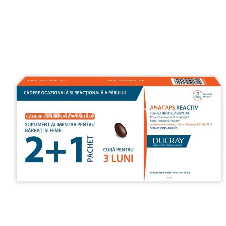 Căderea părului - DUCRAY Anacaps reactiv x 30cps 2+1 cadou, farmaciamea.ro