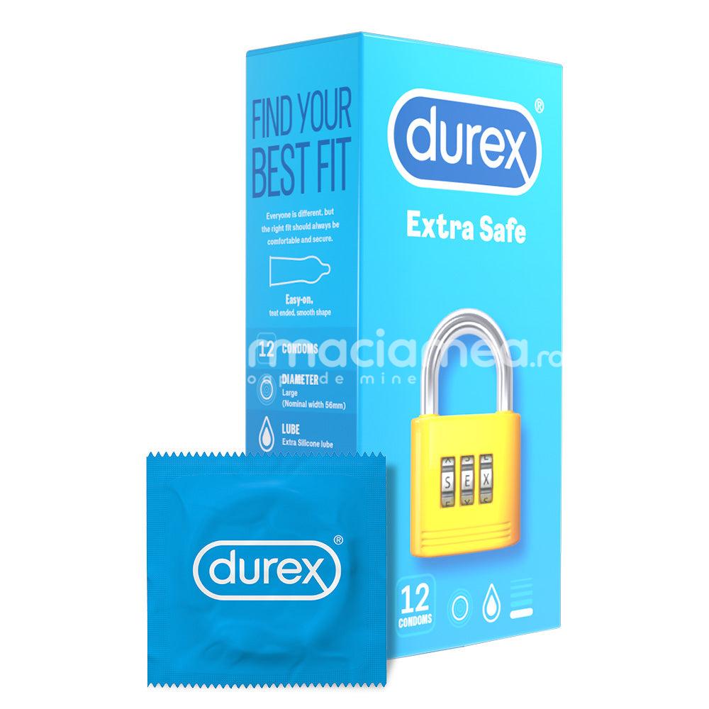 Lubrefiante & Prezervative - DUREX prezervativ Extra Safe, cu lubrifiere suplimentara si un material putin mai gros, 12buc, Reckitt, farmaciamea.ro
