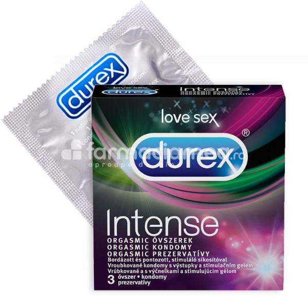 Lubrefiante & Prezervative - DUREX Intense Orgasmic, 3 buc, Reckitt Benckiser, farmaciamea.ro