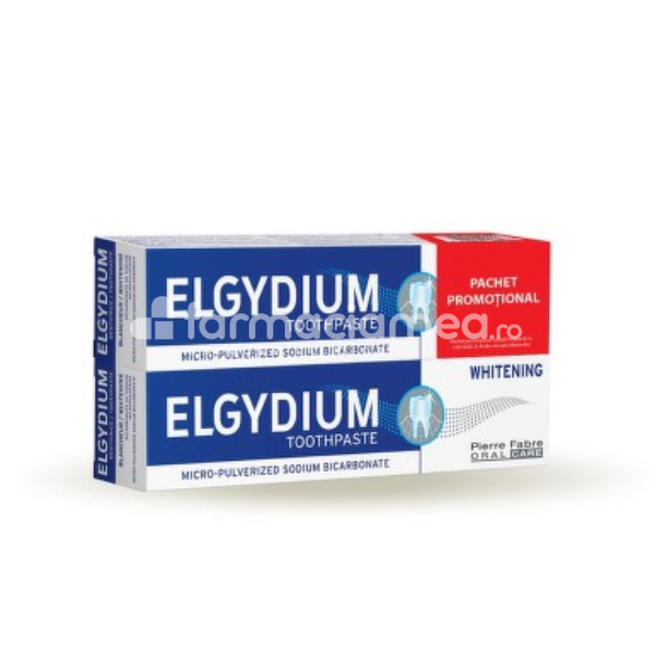 Pastă dinţi - Elgydium pachet promotional pasta dinti albire, 75 ml +75 ml, Pierre Fabre, farmaciamea.ro