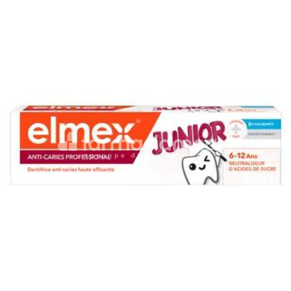 Igienă orală copii - Elmex Pasta de Dinti Anti-Caries Professional Junior 6-12ani, 75ml, farmaciamea.ro