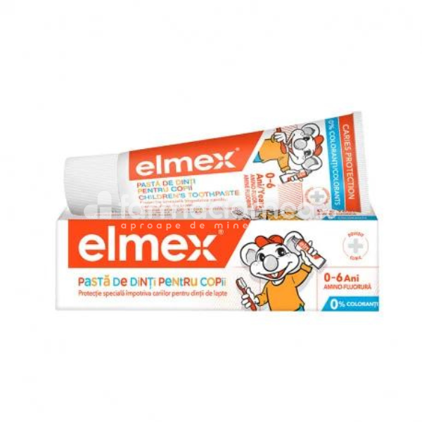 Pastă dinţi copii - Elmex pasta de dinti copii 0-6 ani, 50ml, farmaciamea.ro