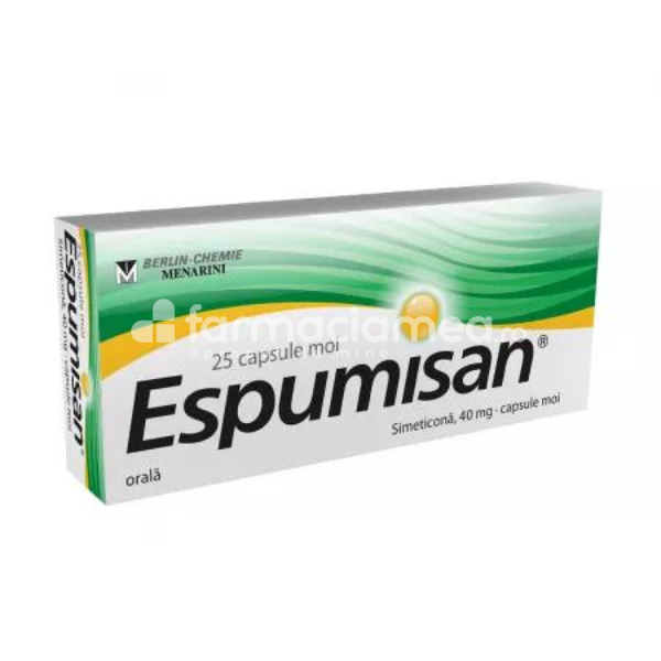 Medicamente fără prescripţie medicală - Espumisan 40mg, 25 capsule Berlin Chemie, farmaciamea.ro