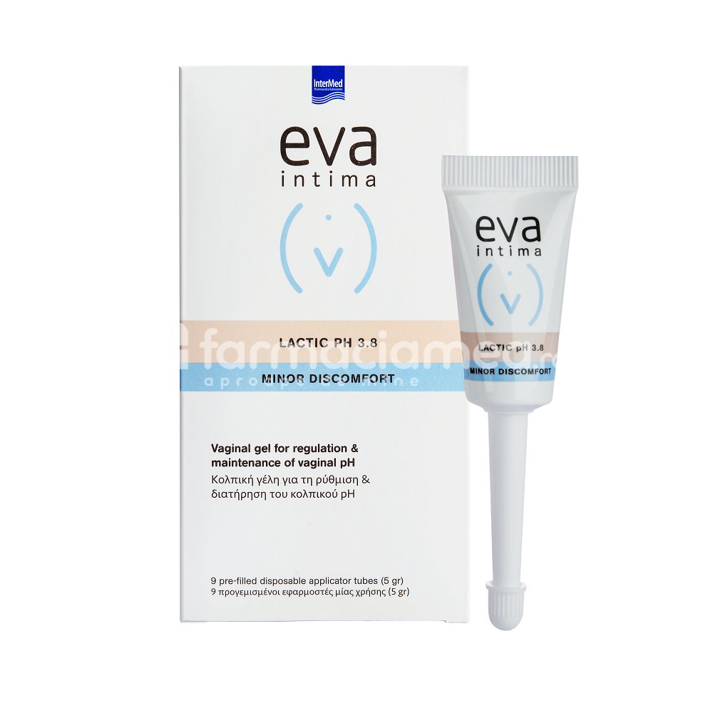 Igienă intimă - EVA INTIMA Lactic gel, 9 aplicatoare vaginale, farmaciamea.ro
