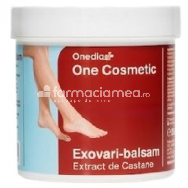 Varice și picioare grele - Exovari One Cosmetic balsam cu extract de castane pentru picioare obosite si varicoase, 250 ml, Onedia, farmaciamea.ro