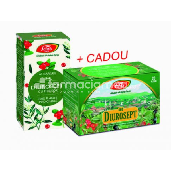 Ceaiuri - Pachet Diurosept x 63cps + Ceai diurosept x 20pl, Fares, farmaciamea.ro