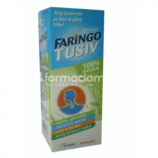 Raceală și gripă adulți - Faringotusiv sirop, 100ml, Terapia, farmaciamea.ro