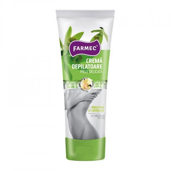 Îngrijire corp - Crema depilatoare piele sensibila cu vanilie, 150 ml, Farmec, farmaciamea.ro