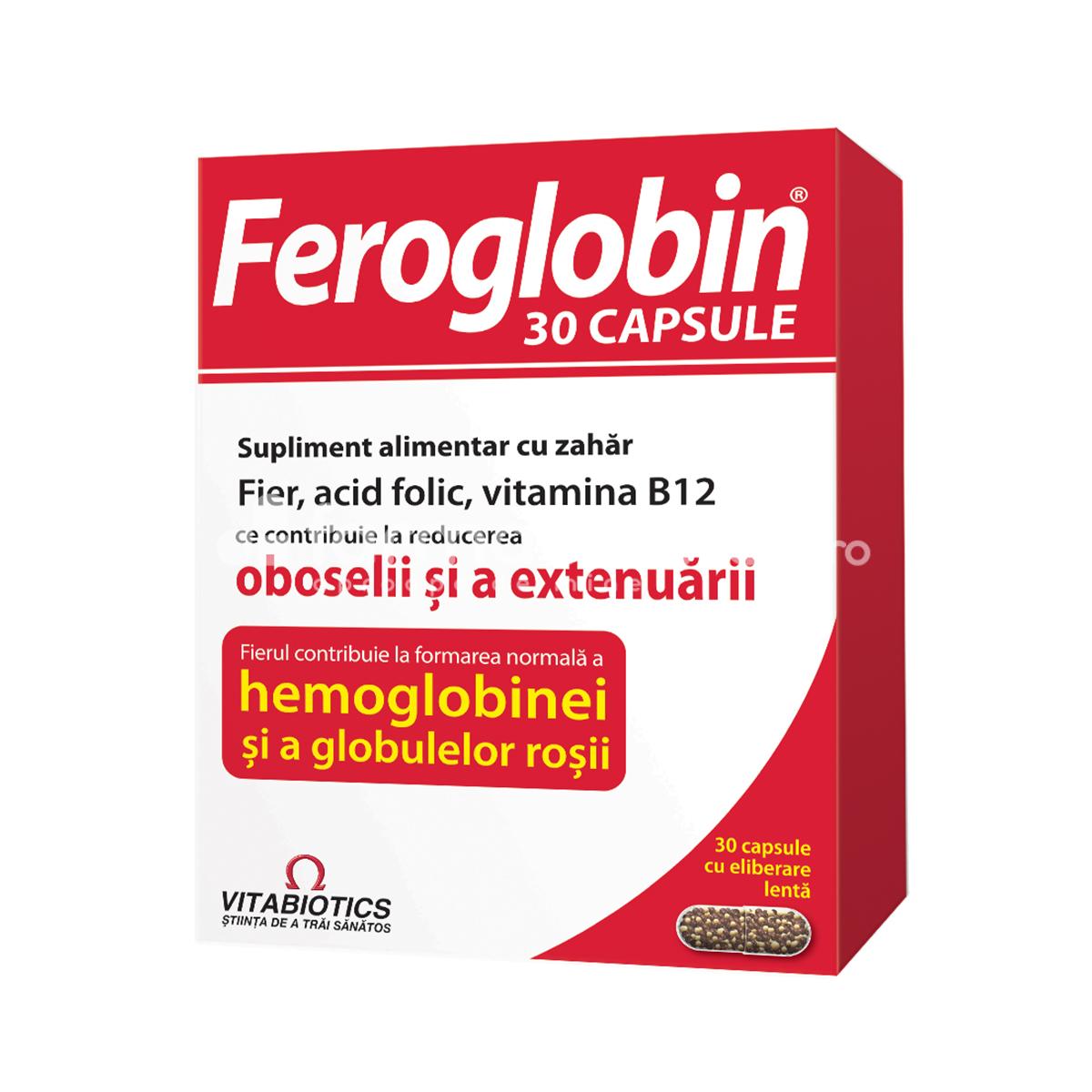 Minerale și vitamine - Feroglobin B12, 30 capsule, Vitabiotics, farmaciamea.ro