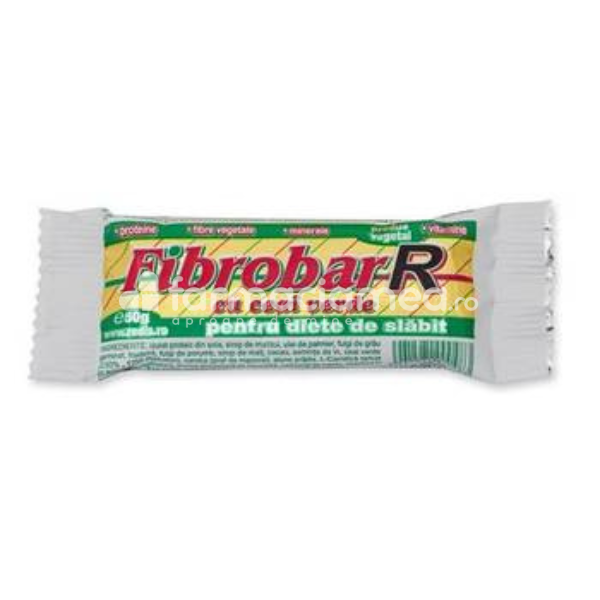 Slăbire - Baton pentru slabit cu ceai verde Fibrobar, 50 g, Redis, farmaciamea.ro
