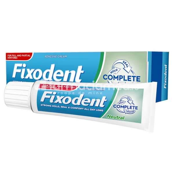 Adezivi și curățare proteze - Fixodent Complete Neutral crema adeziva pentru proteza dentara, 47g, farmaciamea.ro