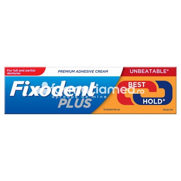 Adezivi și curățare proteze - Fixodent Plus Best Hold crema adeziva pentru proteza dentara, 40g, farmaciamea.ro