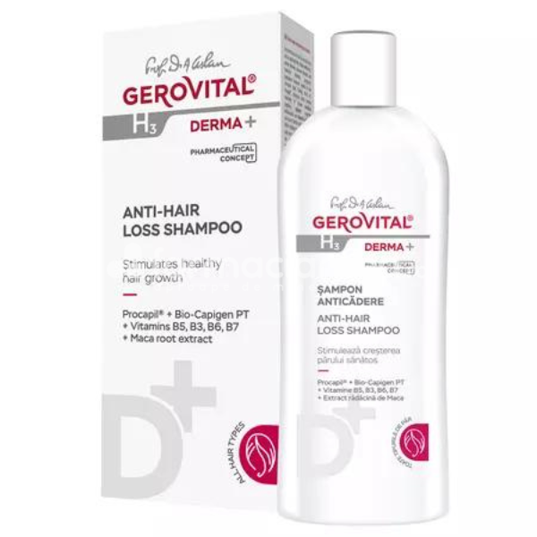 Îngrijire păr - Gerovital H3 Derma+ Sampon Anticadere, 200 ml, farmaciamea.ro