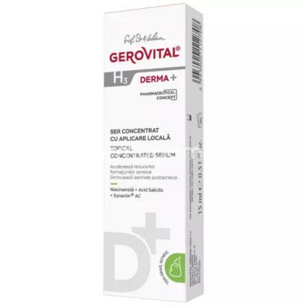 Îngrijire ten - Gerovital H3 Derma+ Ser Concentrat cu Aplicare Locala, 15 ml, farmaciamea.ro