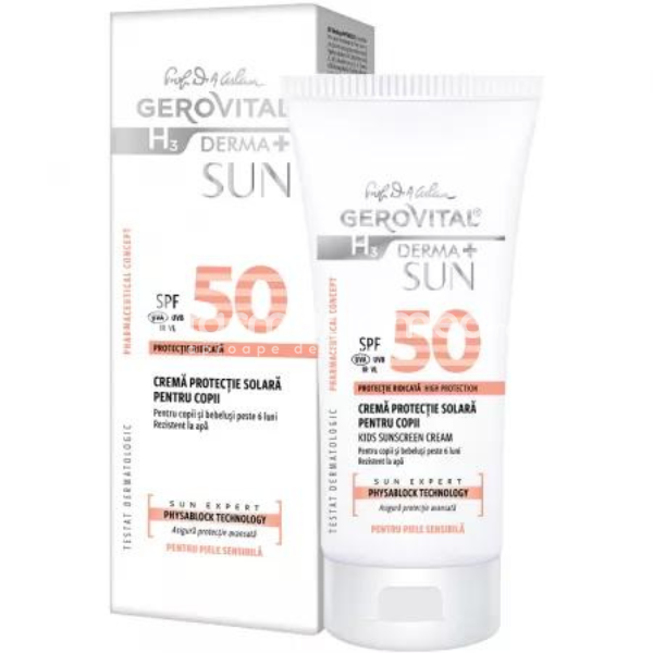 Protecție solară - Gerovital H3 Derma+ Sun Crema Protectie Solara Copii SPF50, 100ml, farmaciamea.ro