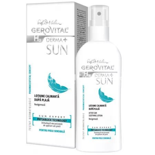 Protecție solară - Gerovital H3 Derma+ Sun Lotiune Calmanta dupa Plaja, 150ml, farmaciamea.ro