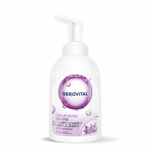 Îngrijire corp - Gerovital Pure Sapun lichid spuma antibacterian, 300 ml, farmaciamea.ro