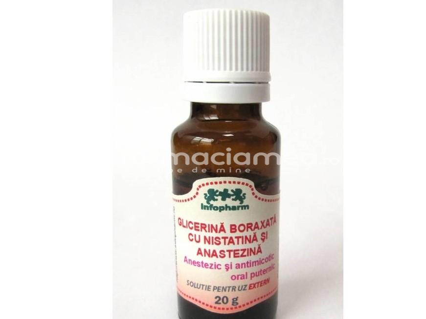 Afecțiuni ale  cavității bucale - Glicerina boraxata cu nistatina si anestezina x 25ml, farmaciamea.ro