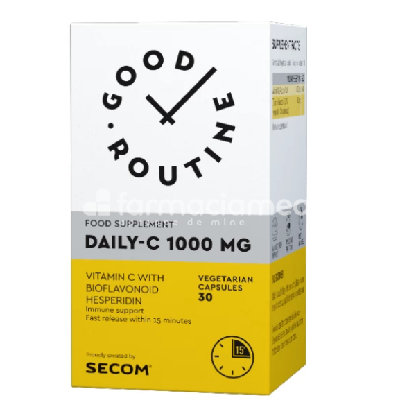 Imunitate - Good Routine Daily- C 1000mg, 30 capsule, Secom, farmaciamea.ro