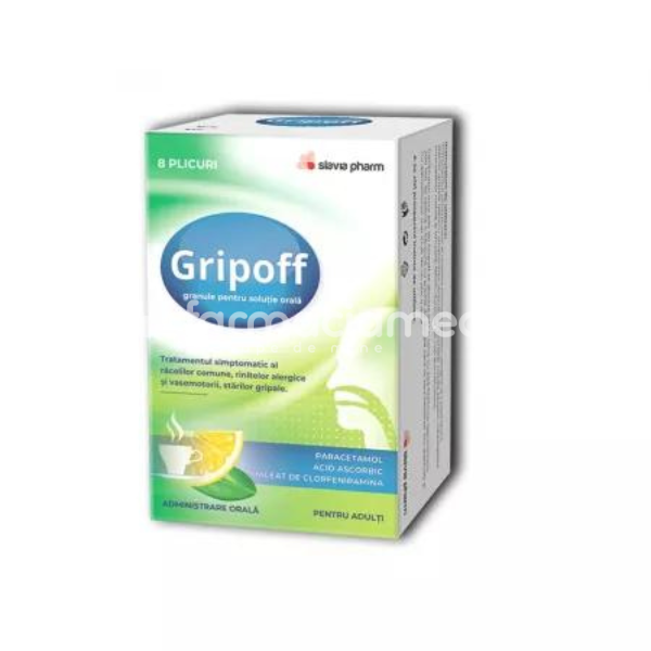 Răceală și gripă OTC - Gripoff, 8 plicuri, Slavia Pharm, farmaciamea.ro