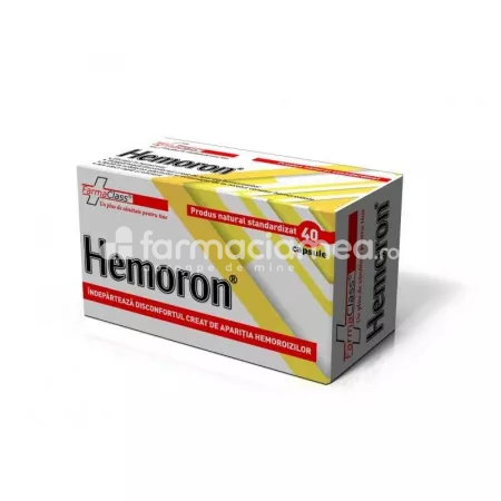 Hemoroizi și fisuri anale - Hemoron, 40 capsule, FarmaClass, farmaciamea.ro