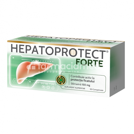 Terapie biliară și hepatică - Hepatoprotect Forte, recomandat in tratamentul hepatitei, hepatopancreatita, efect protector, regenerator, 50 comprimate, Biofarm, farmaciamea.ro