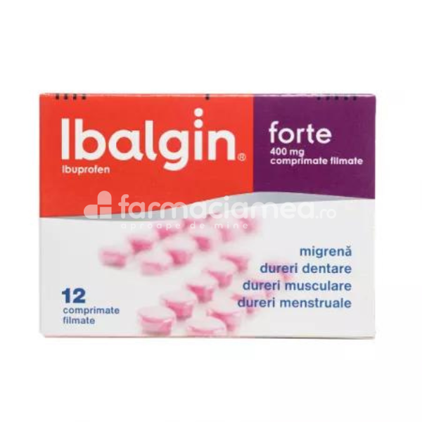 Durere OTC - Ibalgin Forte 400 mg, 12 comprimate filmate Sanofi, farmaciamea.ro